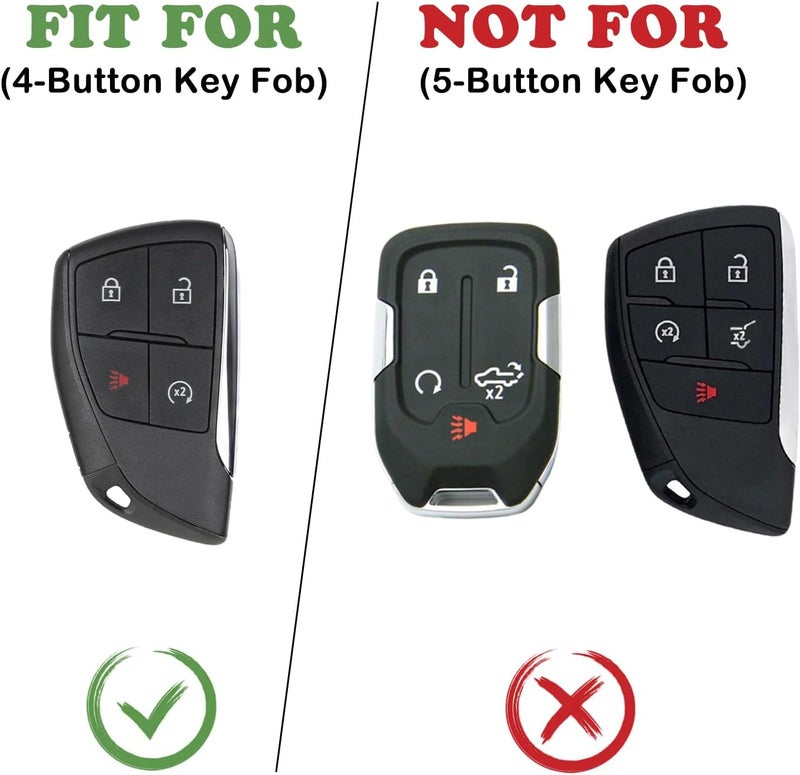 TANDRIVE 4-Button Key Fob Cover for 2023-2025 2026 Chevy Colorado Equinox Silverado GMC Canyon Sierra 2025 Honda Prologue, Silicone, 2-Pack, Black - Image 2